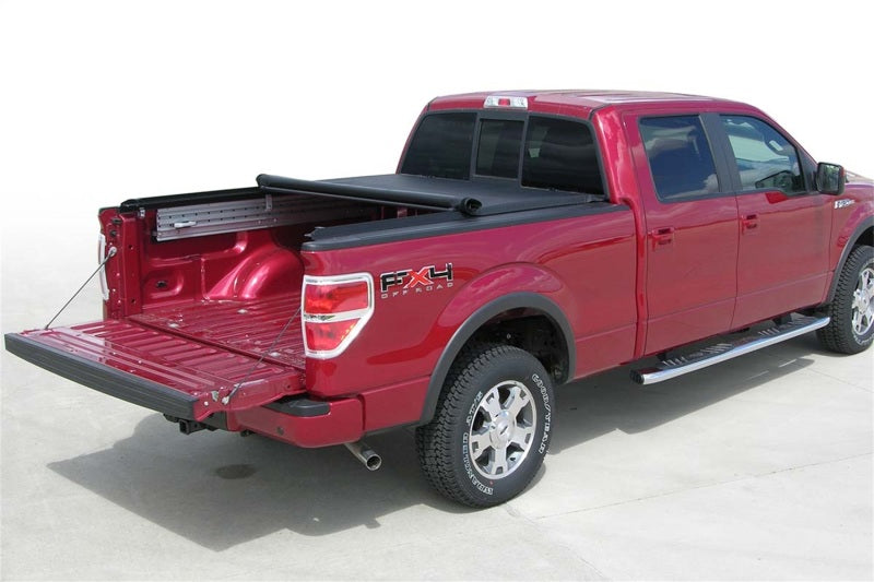 Access Literider roll-up truck bed cover on a 6ft 6in Ford F-150 with side rail kit, exterior truck bed accessory.