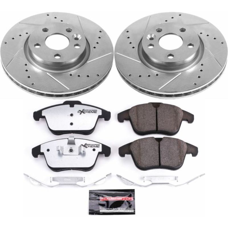 PowerStop front Z36 brake kit for 2015-2018 Volvo S60, performance D&S brake components with rotors and calipers.