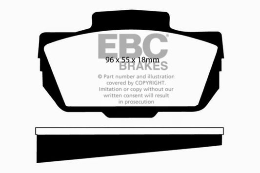 EBC green performance front brake pads for Saab Sonnet 66-67, designed for enhanced braking performance.