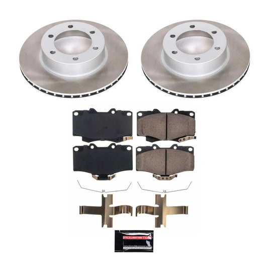 PowerStop 2004 Toyota Tacoma front semi-coated brake rotor kit with performance blank brake rotors installed