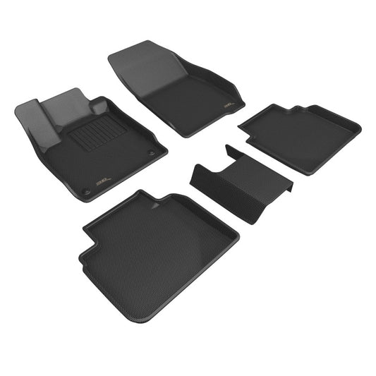 Black 3D MAXpider 2023-2024 Honda Accord Kagu rubber front and rear floor mats with textured surface and custom fit.