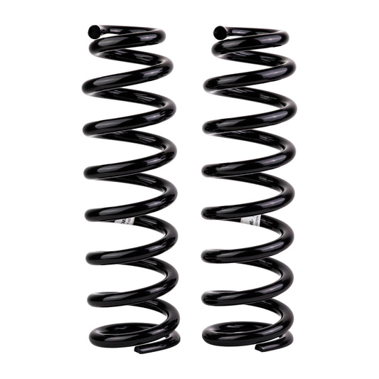 Old Man Emu front coilover coil spring for Toyota Land Cruiser 200 series, designed for off-road suspension upgrades.