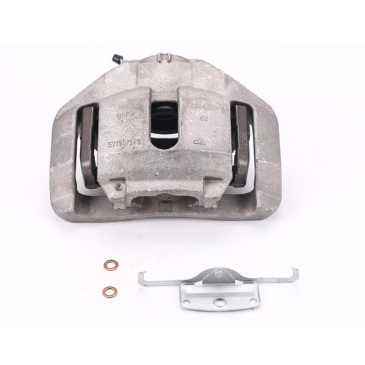 PowerStop OE front left brake caliper with bracket for BMW 335d (2009-2011), automotive replacement part with detailed brake components.