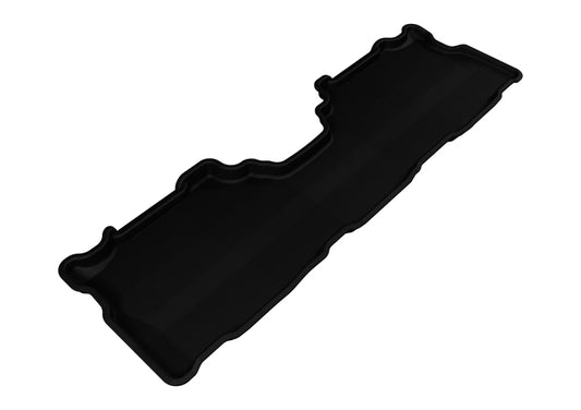 Black 3D MAXpider rubber floor mats for the second row of 2012-2017 Toyota Prius V, featuring textured surface and custom fit.