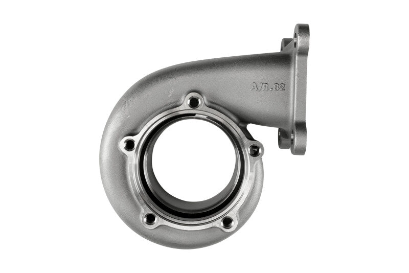 Turbosmart 70mm Kompact T4 reverse rotation turbine housing with 0.82AR for turbochargers, shown in metallic finish.