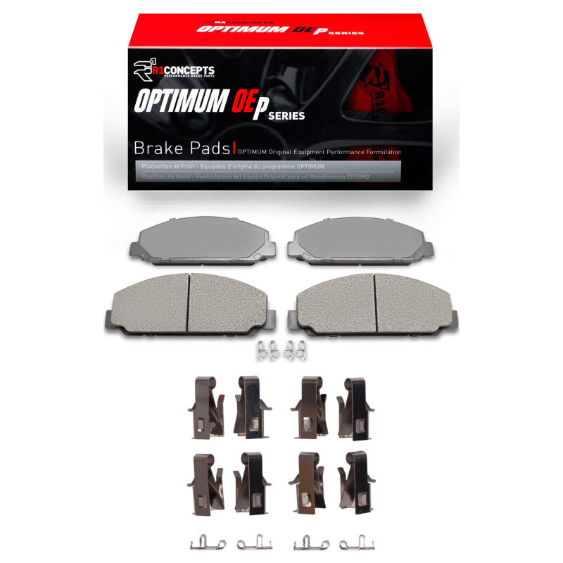 Chevrolet LCF4500HD diesel truck brake pads and hardware kit by R1 Concepts, front and rear OE brake replacement parts