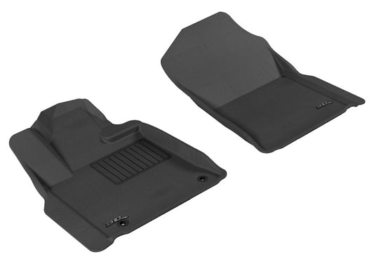 Black 3D MAXpider rubber floor mat for 2012-2020 Toyota Tundra CrewMax and Sequoia first row interior.