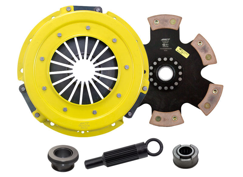 ACT 1993 Ford Mustang Sport/Race Rigid 6 Pad Clutch Kit installed showing the clutch pressure plate and friction pads.