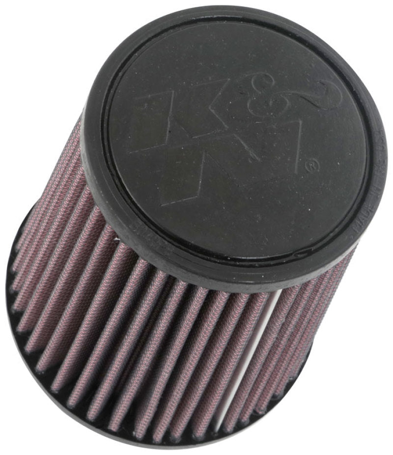 K&N Engineering universal clamp-on air filter with 3-inch flange, 5-inch base, 4-inch top, and 6-inch height for engine airflow