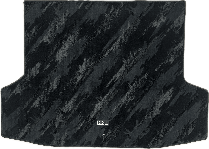 HKS carpeted floor mats full set for VB vehicle, driver left-hand drive, showing textured black mats with branding details.