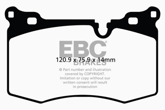 EBC Mini Hardtop 1.6 Turbo front brake pads with greenstuff performance brake pads for enhanced stopping power.