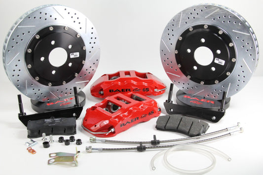 Baer Brakes 97-04 Chevrolet Corvette 14-inch Extreme+ rear SDZ brake kit with monster green calipers and performance rotors.