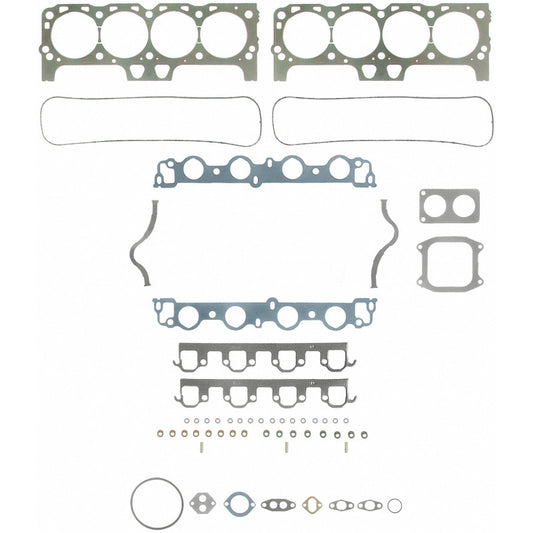 Fel-Pro Ford F-250 HD HS 8558 PT-10 PermaTorque engine cylinder head gasket set with multiple gaskets laid out on a surface.