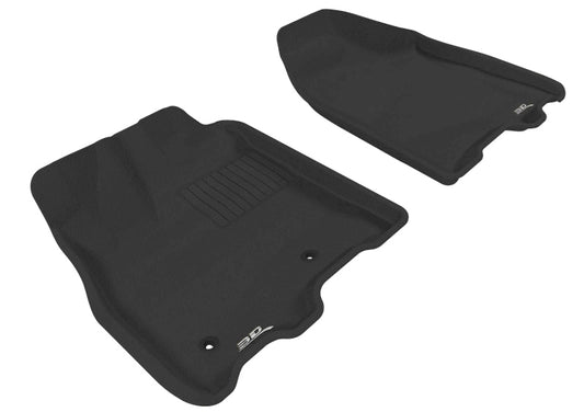 Black 3D MAXpider rubber floor mat for 2011-2012 Toyota Sienna first row, durable automotive interior protection.