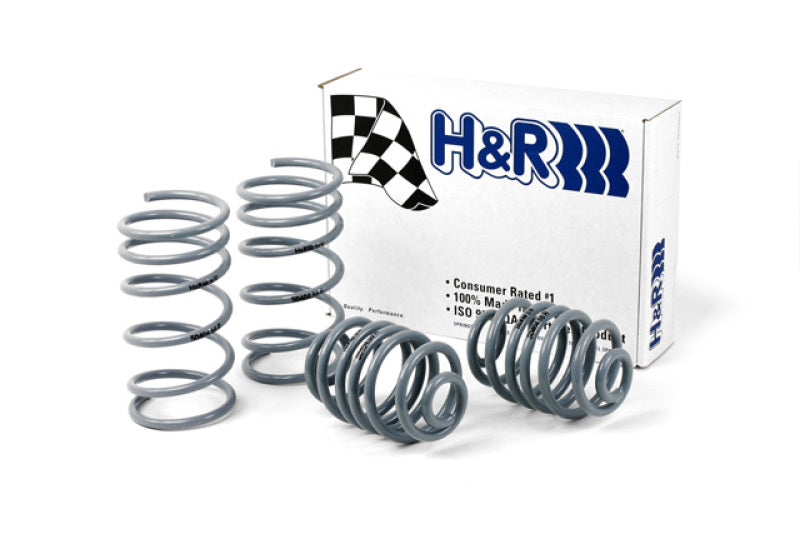 H&R OE Sport Lowering Springs for BMW 325e, 325i, 325is E30 models, showing the black coil springs on a plain background.