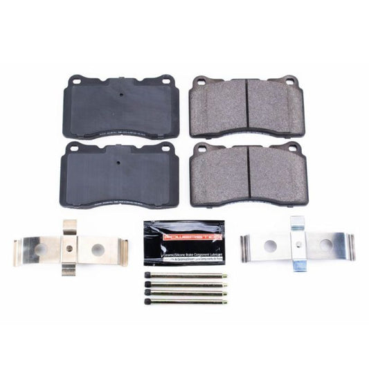 PowerStop Z23 Evolution Sport brake pads with hardware for front of 2004-2007 Volvo V70, performance brake replacement