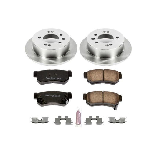PowerStop OE rear brake kit for 2007-2010 Hyundai Elantra, includes brake pads and hardware for reliable stopping power.