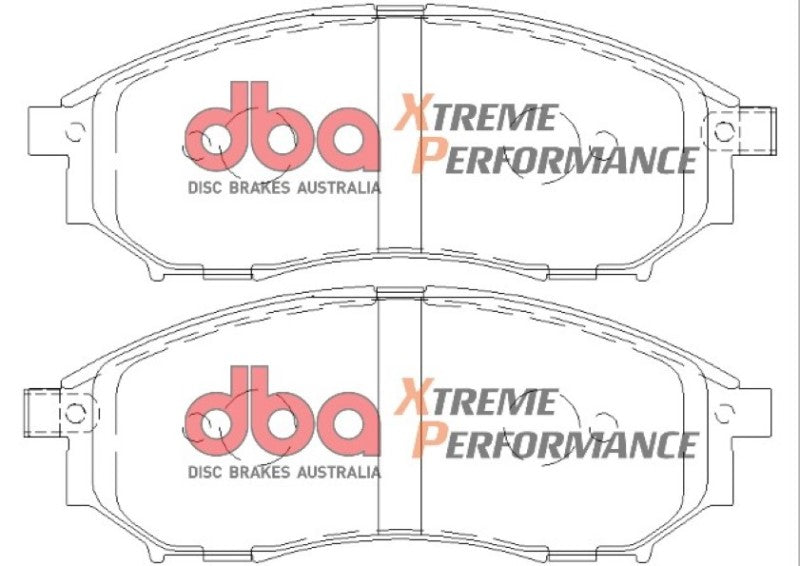 DBA performance front brake pads for Nissan 350Z and Infiniti G35 2005-2008 without Brembo XP650, shown in image.