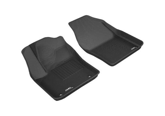 Black 3D MAXpider Toyota C-HR 2018-2019 first-row rubber floor mat with textured surface, custom fit, and durable design.