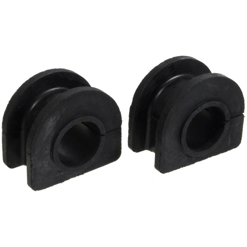 Moog Isuzu Hombre front control arm sway bar bushing kit with rubber bushings and metal brackets, installed on vehicle suspension.