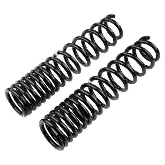 Old Man Emu ARB 2021+ Ford Bronco rear coilover springs set designed for heavy loads, showing coil springs on vehicle suspension.