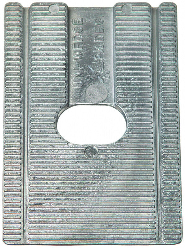 Moog 5-7/8 inch long wedge caster change kit with 2-degree wedge for suspension and alignment correction, showing multiple wedges and tools.