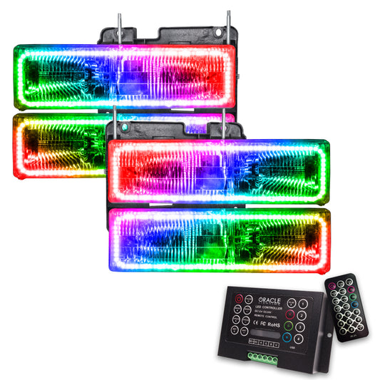 Oracle Lighting Chevrolet C10 Headlights with ColorSHIFT SMD HL and 2.0 Controller, showcasing vibrant LED lighting details