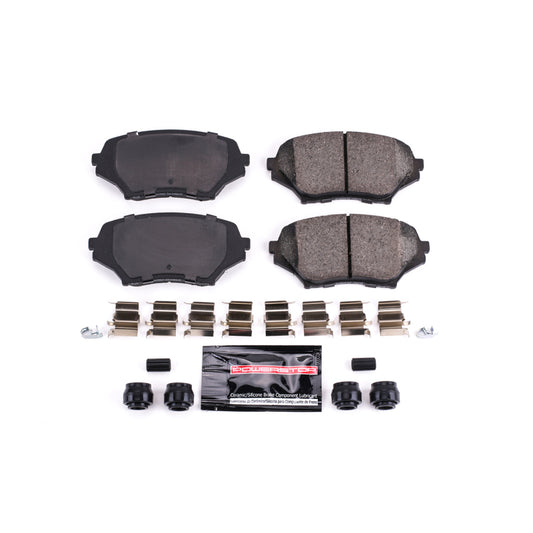 PowerStop Z23 Evolution Sport brake pads for front of Mazda MX-5 Miata, showing the brake pad and hardware components.