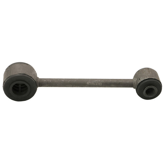 Moog Ford Mustang rear sway bar endlinks kit, compatible with 2005-2011 models, showing metal sway bar links on a car suspension.