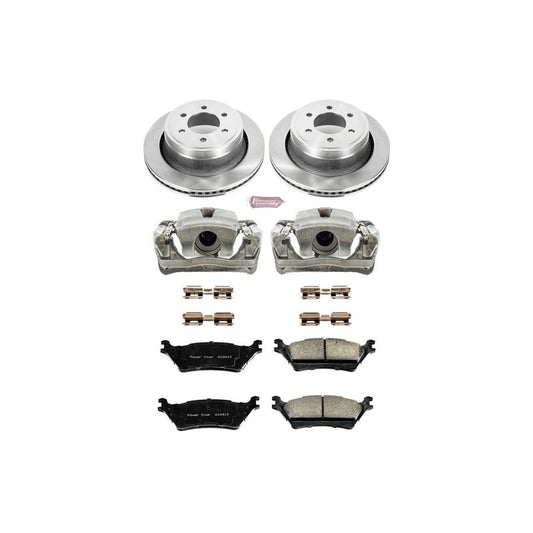 PowerStop rear OE brake calipers for 2012-2018 Ford F-150, Autospecialty kit with calipers and hardware, in black finish.