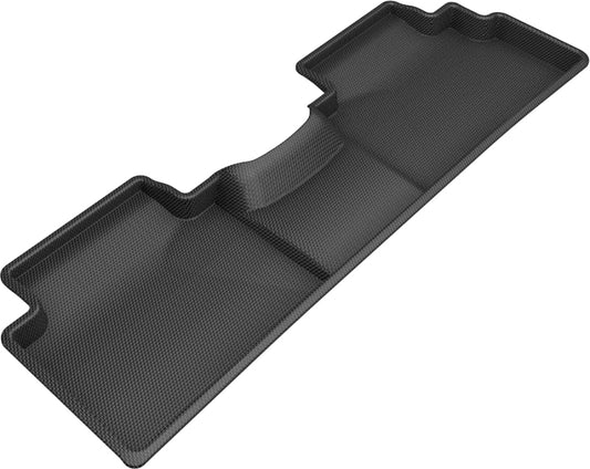 Black 3D MAXpider rubber floor mats for 2020 Kia Soul Kagu 2nd row, designed to protect and fit perfectly.