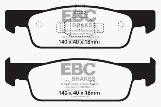 EBC 2016-2017 Smart Fortwo 0.9L Turbo Ultimax2 front brake pads, OE quality, durable automotive brake component
