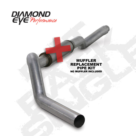 Diamond Eye Performance 5-inch catback exhaust pipe for 2006-2007.5 Chevy 6.6L 2500/3500, showing the replacement pipe section.