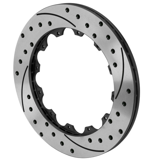 Wilwood black right side 12x8.75 SRP drilled and slotted brake rotor ring for 2-piece brake rotors, front or rear vehicle use