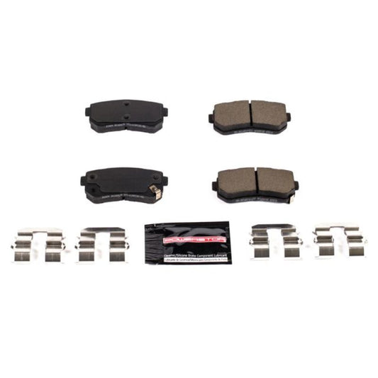 PowerStop Z23 Evolution Sport brake pads and hardware for rear of 2017-2019 Hyundai Sonata, performance brake replacement