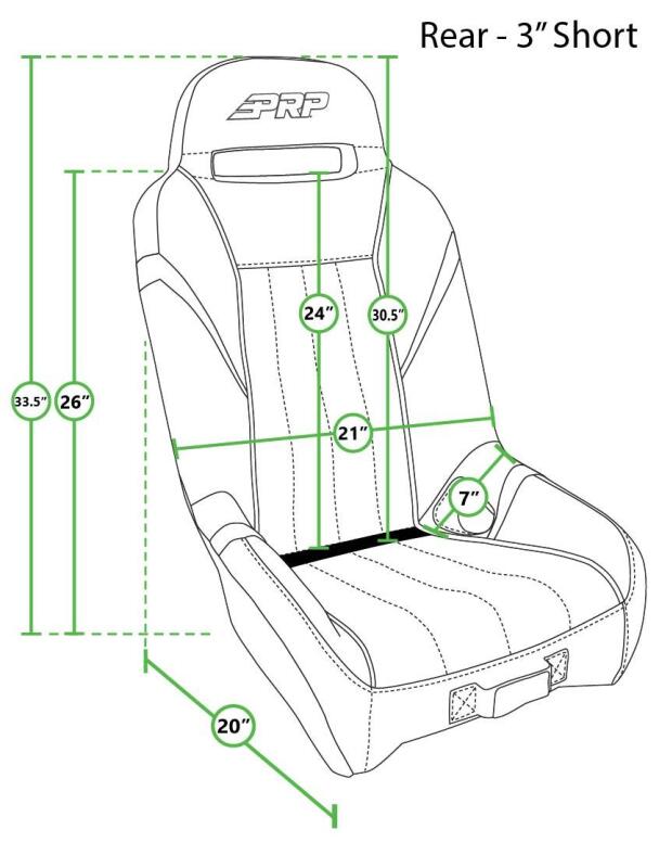 PRP GT/S.E. Rear Suspension Seat- Black/Blue