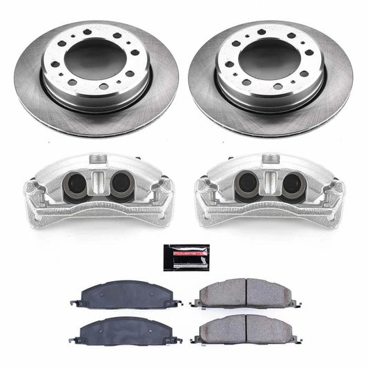 PowerStop rear brake rotors and calipers for Ram 3500 2013-2018, OE style brake rotor kit with calipers shown in the image.