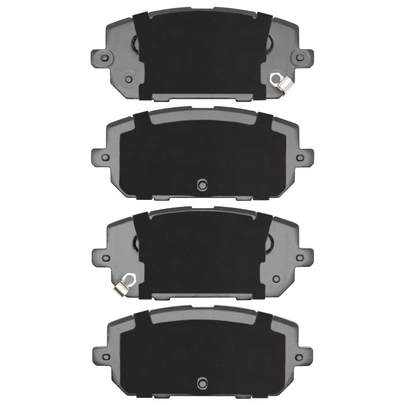 R1 Concepts Mazda CX-50 front ceramic brake pads, OE quality, shown with metal backing and friction surface for optimal stopping power.