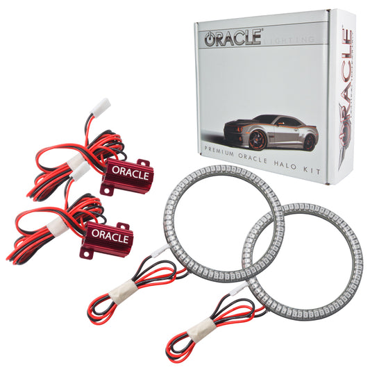 Oracle Lighting Jeep Wrangler JK LED waterproof fog light halo kit with white accents, designed for 2007-2018 models.