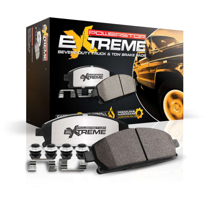 PowerStop Land Rover Range Rover rear Z36 truck and tow brake pads with hardware, designed for high-performance braking.