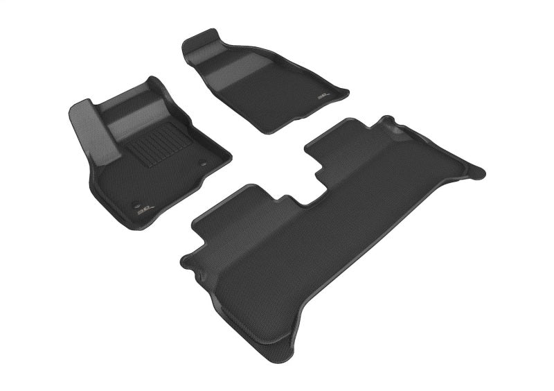 3D MAXpider rubber floor mats for Chevrolet Bolt EUV 2022-2023 in black, full set with textured surface and custom fit.