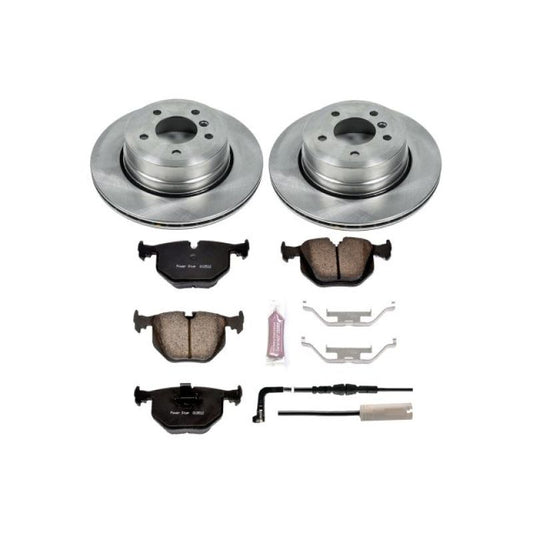 PowerStop OE rear brake kit for BMW 530xi 2006-2007, includes brake rotors and pads for optimal stopping power