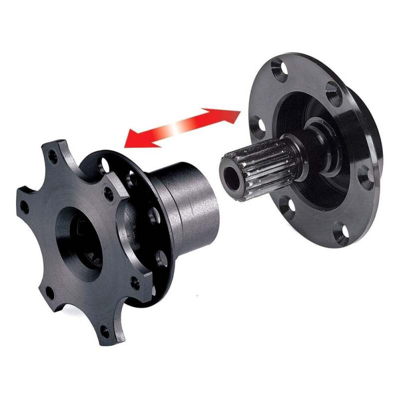 Gold Sparco 6-bolt steering wheel quick release hub for racing steering wheels, featuring durable metal construction.