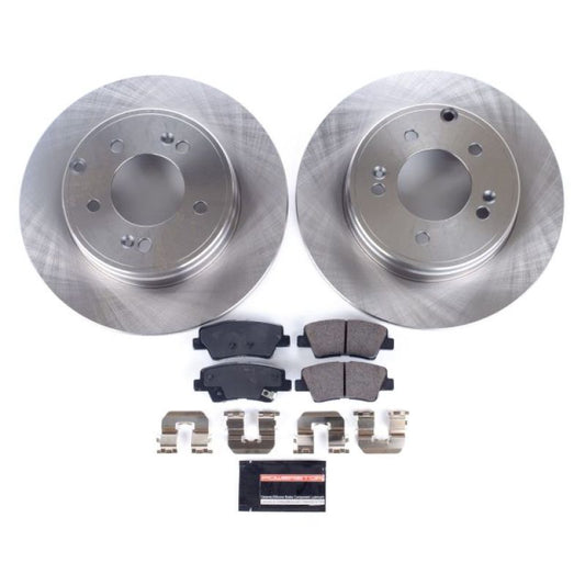 PowerStop rear OE brake kit for Hyundai Azera models from 2012 to 2017, including brake pads and rotors.