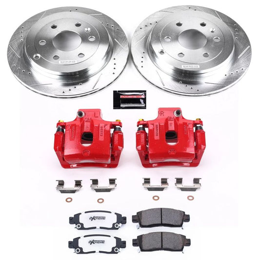 PowerStop rear Z26 Street Warrior performance brake kit for Buick Enclave 2008-2017, includes calipers and brake components.