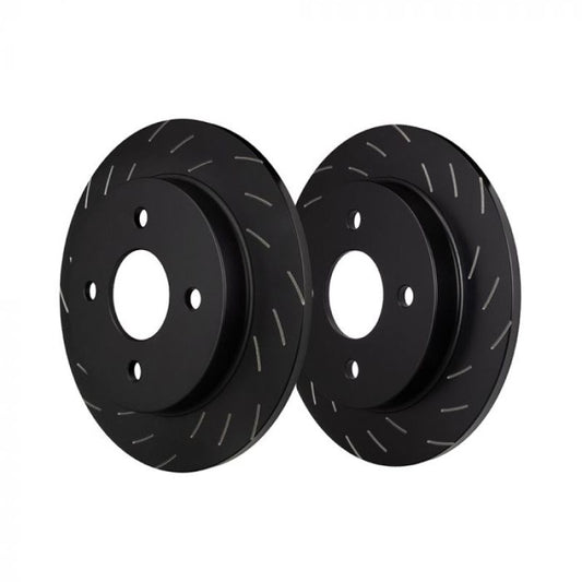 EBC Racing slotted rear brake rotors for Ford Fiesta ST (MK7) 2012-2017, high-performance brake components for racing and driving.