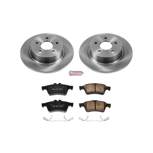 PowerStop OE rear brake kit for Ford C-Max 2013-2018, includes brake rotors and pads for enhanced stopping power.
