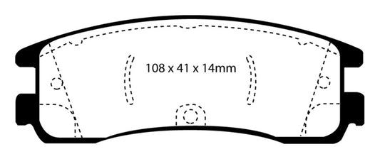 EBC Redstuff rear brake pads for 2008-2009 Buick Allure 5.3, performance brake pads with red friction material.