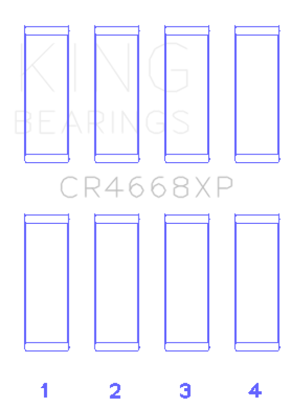 King Engine Bearings Hyundai G4Ke/G4Kc connecting rod bearing set with size +.026mm, showing the bearing components.