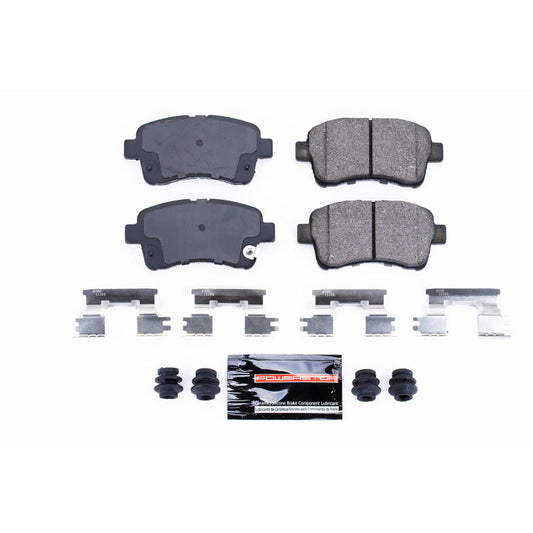 PowerStop Z23 Evolution Sport brake pads with hardware for Suzuki Aerio front, performance brake replacement.